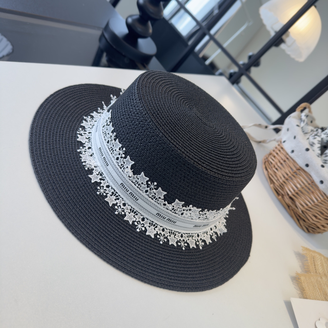 Pmiumiu缪缪蕾丝平顶，小清新设计，头围57cm