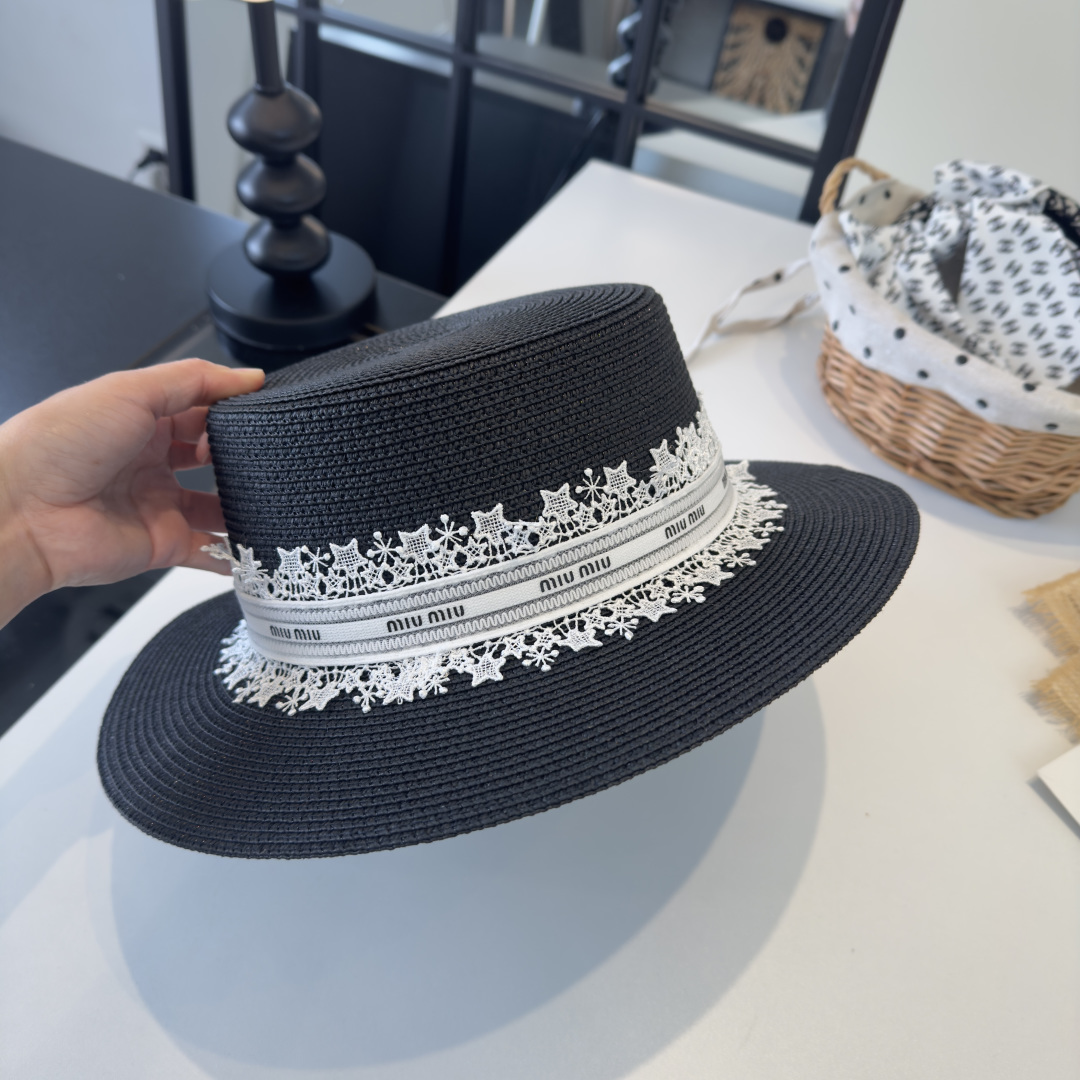 Pmiumiu缪缪蕾丝平顶，小清新设计，头围57cm