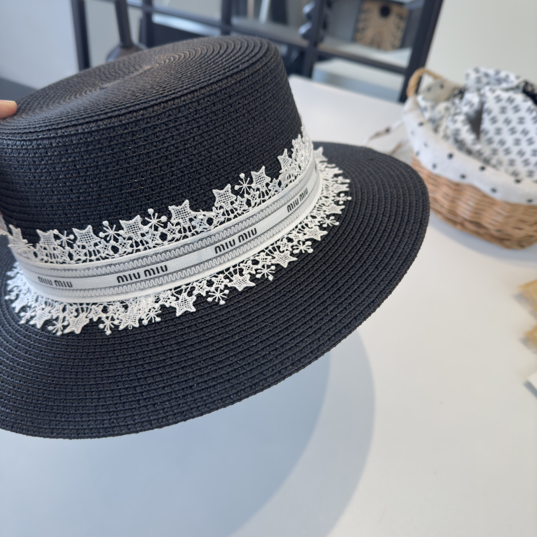 Pmiumiu缪缪蕾丝平顶，小清新设计，头围57cm