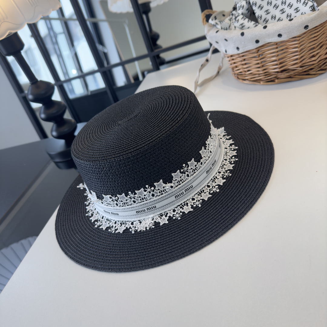 Pmiumiu缪缪蕾丝平顶，小清新设计，头围57cm