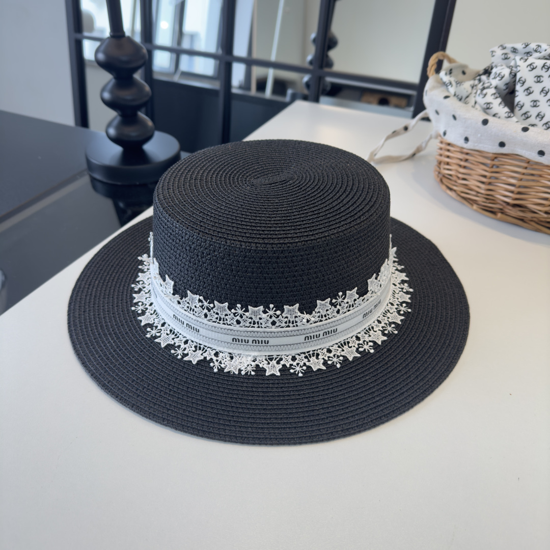 Pmiumiu缪缪蕾丝平顶，小清新设计，头围57cm