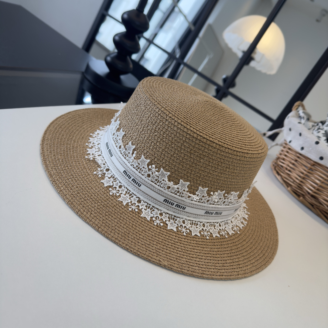 Pmiumiu缪缪蕾丝平顶，小清新设计，头围57cm