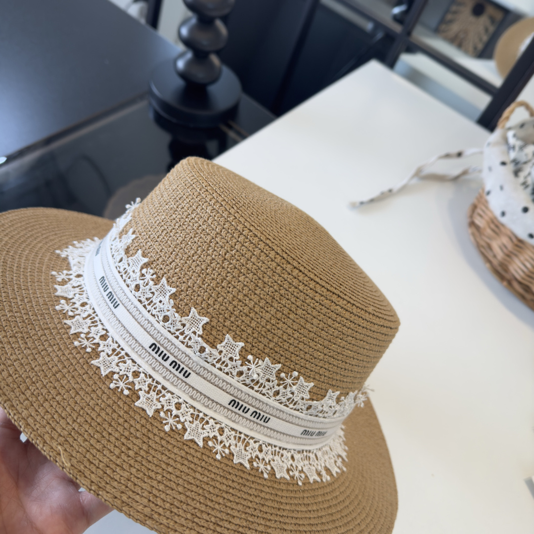 Pmiumiu缪缪蕾丝平顶，小清新设计，头围57cm