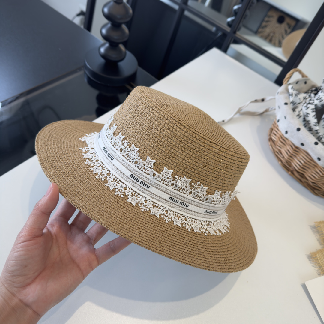 Pmiumiu缪缪蕾丝平顶，小清新设计，头围57cm