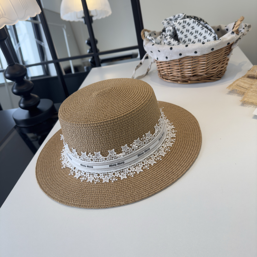 Pmiumiu缪缪蕾丝平顶，小清新设计，头围57cm