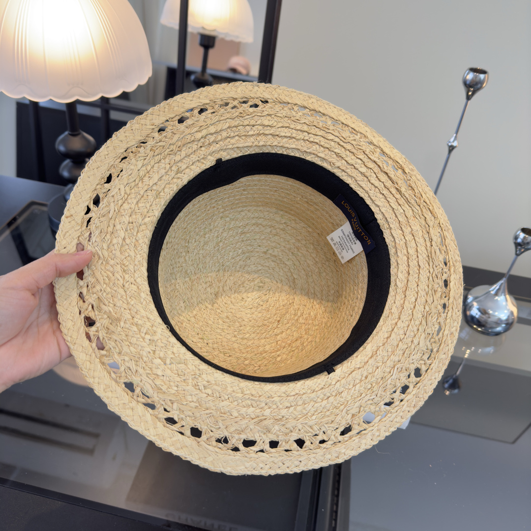 PLv路易斯新款平顶草帽，夏季出游沙滩必备！