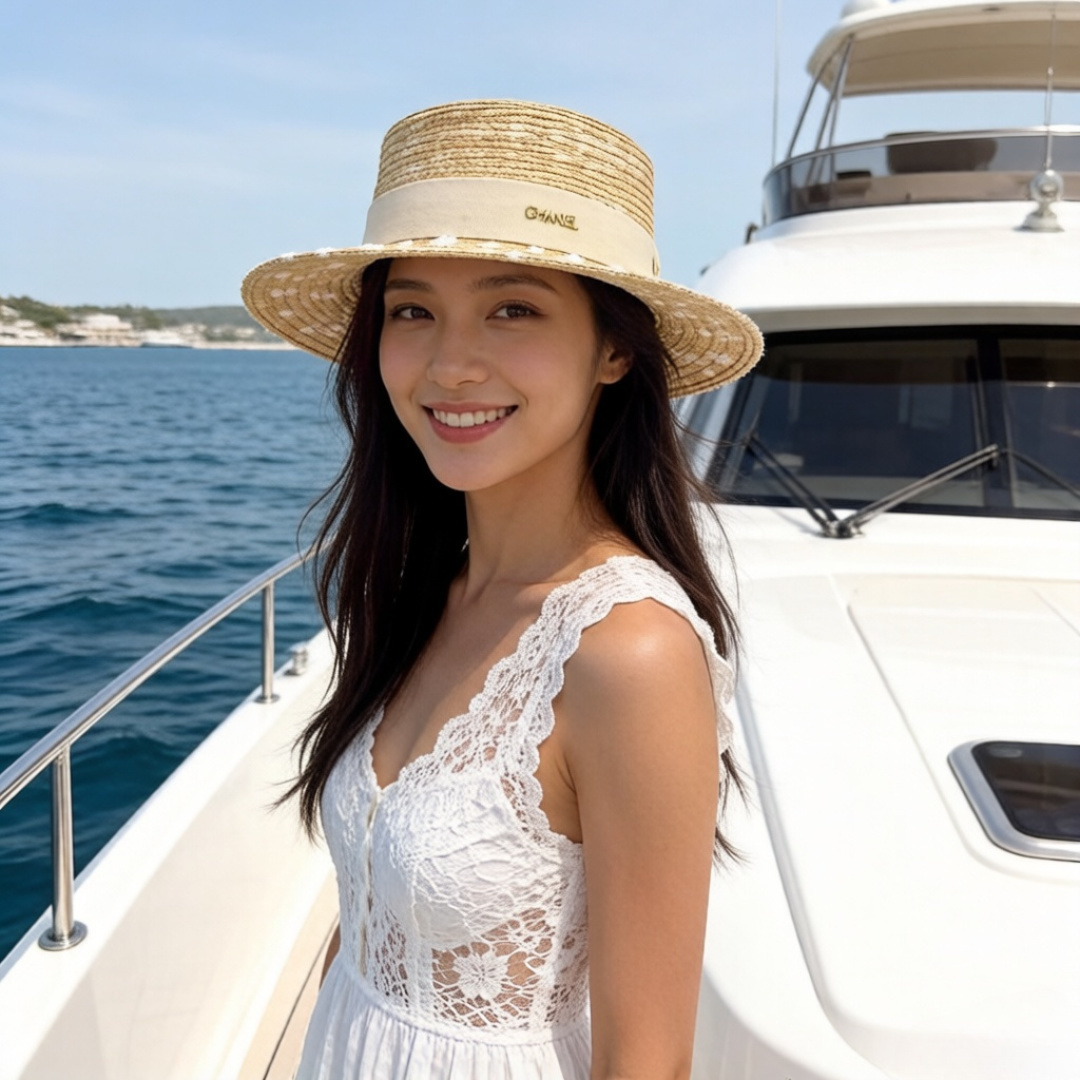 PChanel香奈儿拉菲草帽，旅游必备，头围57cm