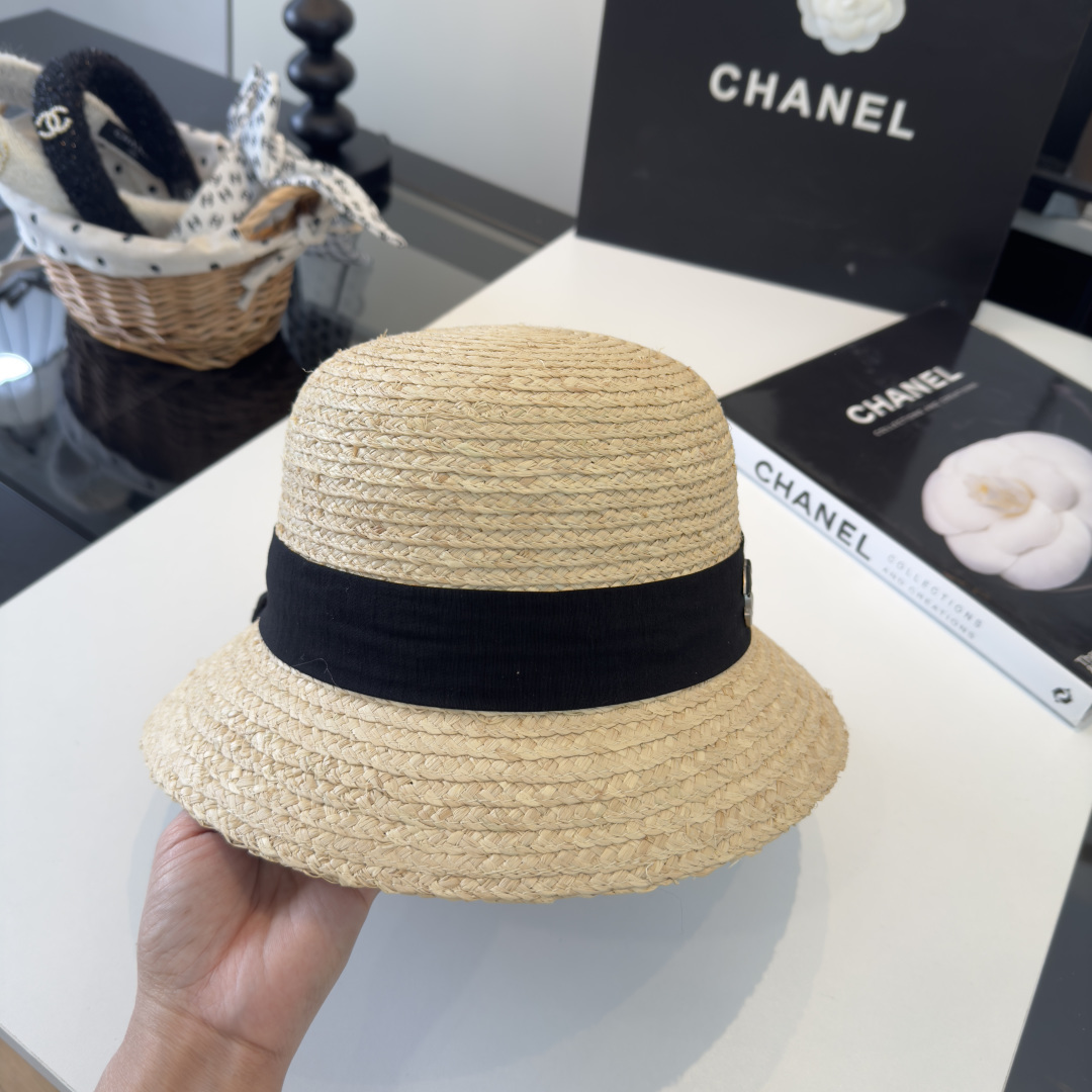 PChanel香奈儿新款盆帽草帽，小清新，头围57cm