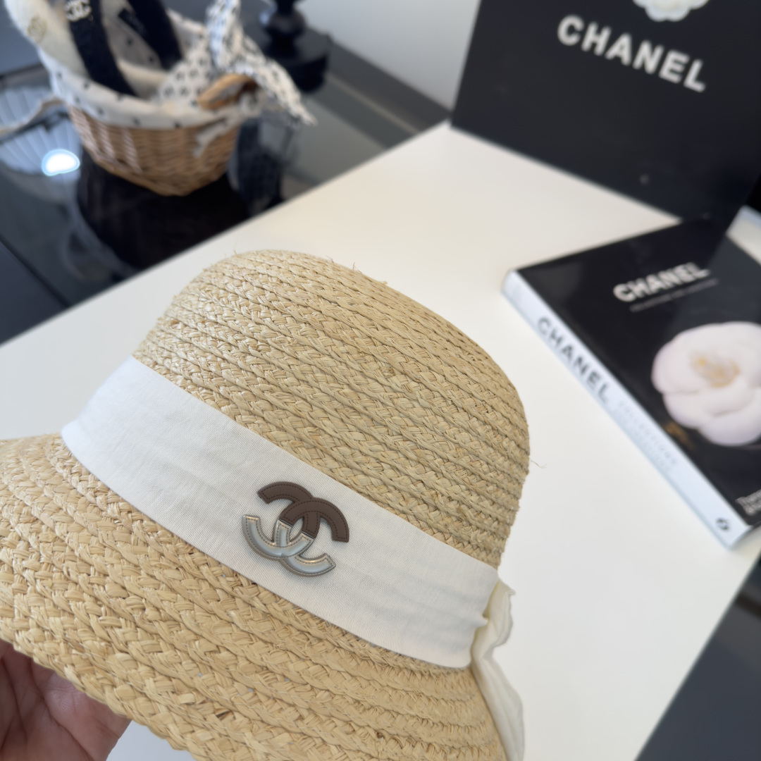 PChanel香奈儿新款盆帽草帽，小清新，头围57cm