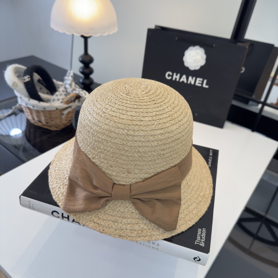 PChanel香奈儿新款盆帽草帽，小清新，头围57cm