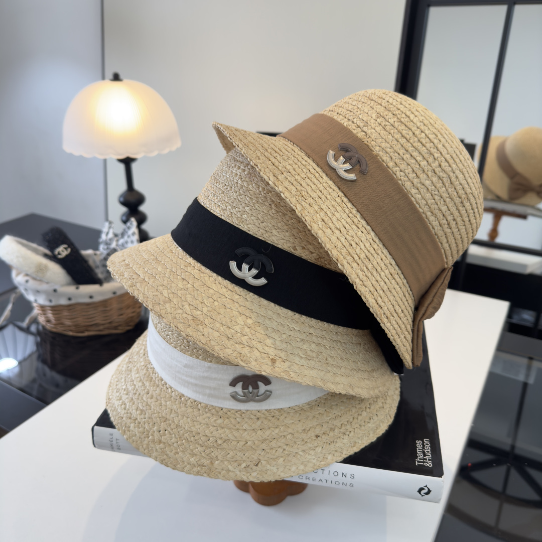 PChanel香奈儿新款盆帽草帽，小清新，头围57cm