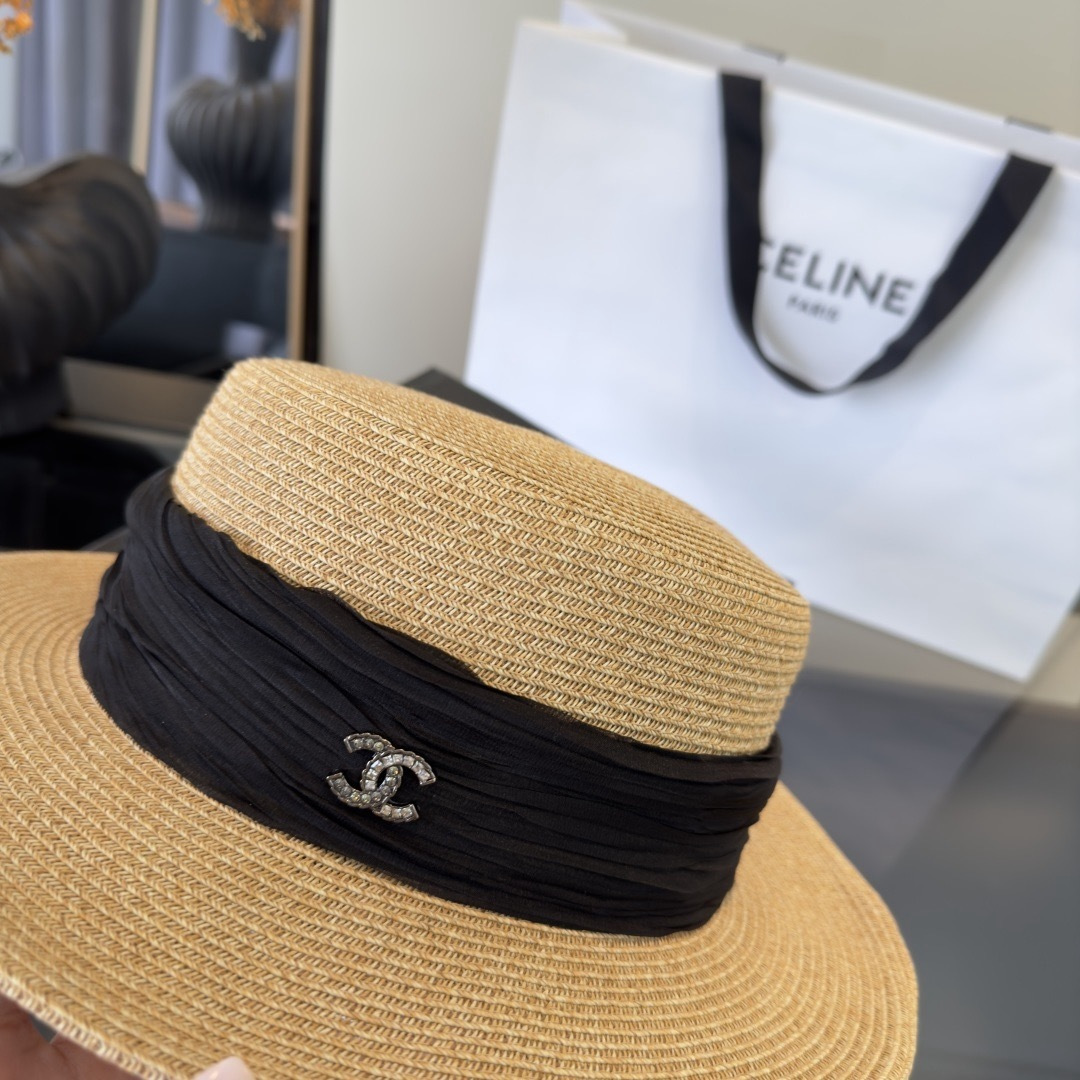 PChanel香奈儿新款草帽，日本纸草制作，头围57cm