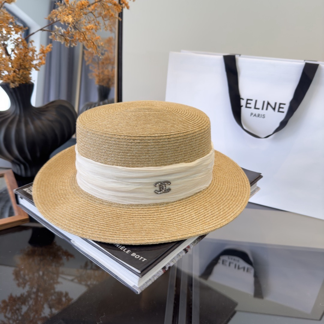 PChanel香奈儿新款草帽，日本纸草制作，头围57cm