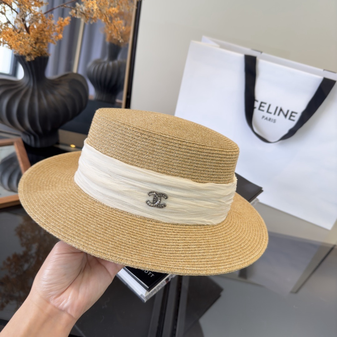 PChanel香奈儿新款草帽，日本纸草制作，头围57cm