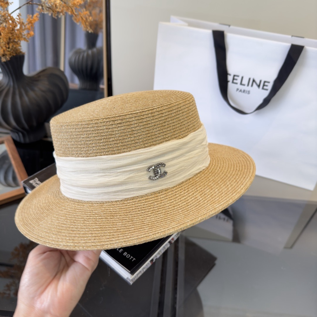 PChanel香奈儿新款草帽，日本纸草制作，头围57cm