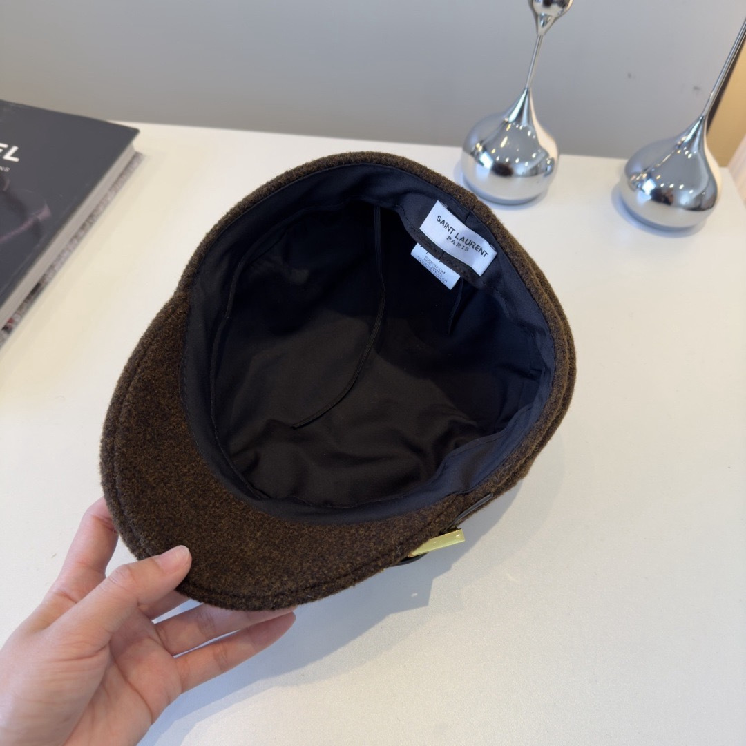 Saint Laurent 圣罗兰秋冬新款鸭舌军帽，秋冬新款鸭舌帽，头围57cm