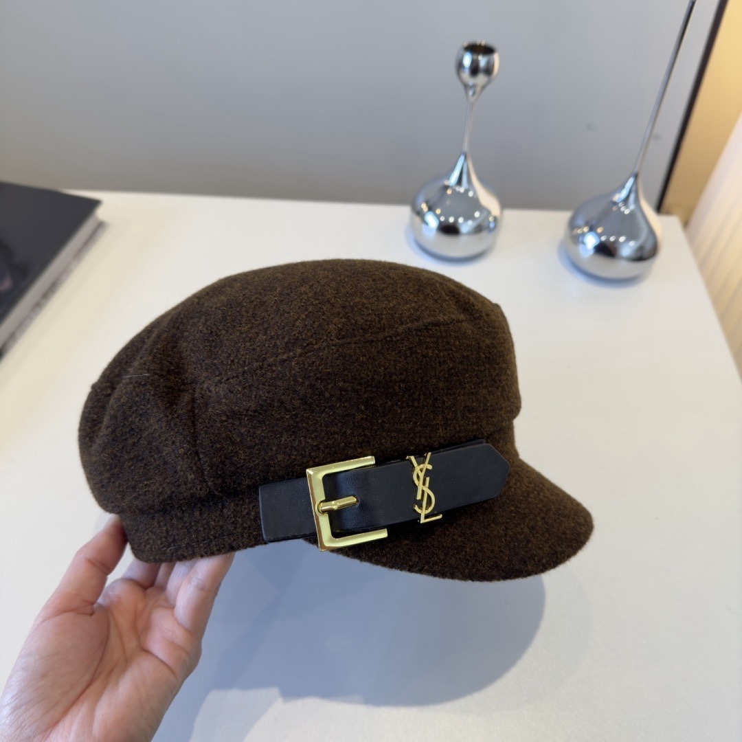 Saint Laurent 圣罗兰秋冬新款鸭舌军帽，秋冬新款鸭舌帽，头围57cm
