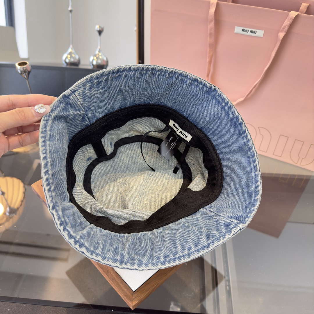 Pmiumiu缪缪新款牛仔渔夫帽，头围57cm