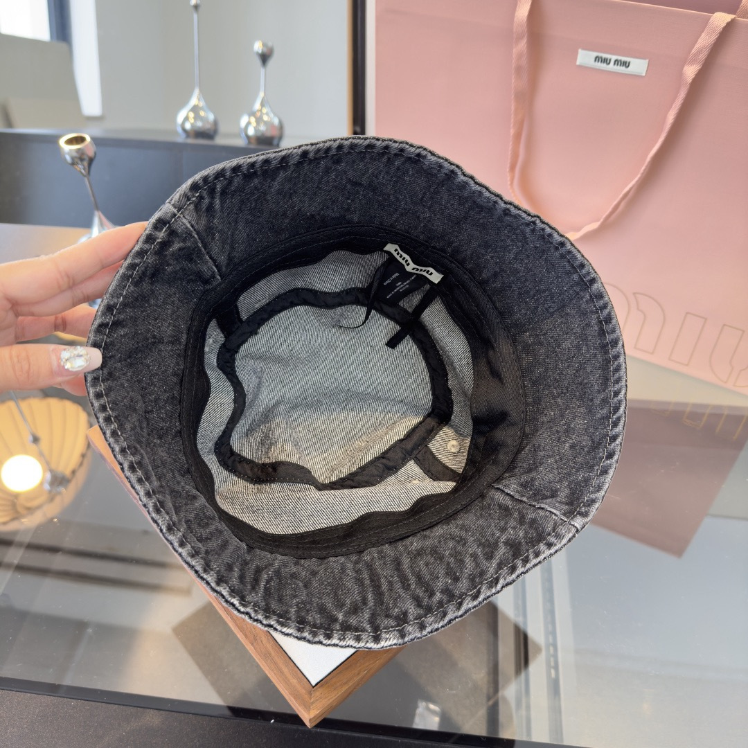 Pmiumiu缪缪新款牛仔渔夫帽，头围57cm