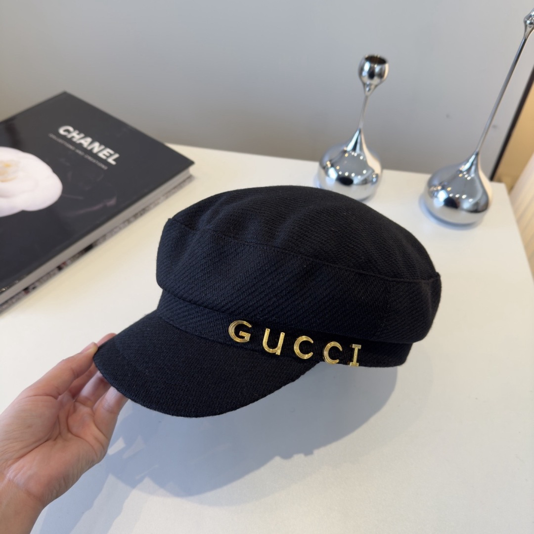 Gucci Gucci古奇秋冬新款鸭舌军帽，秋冬新款鸭舌帽，头围57cm