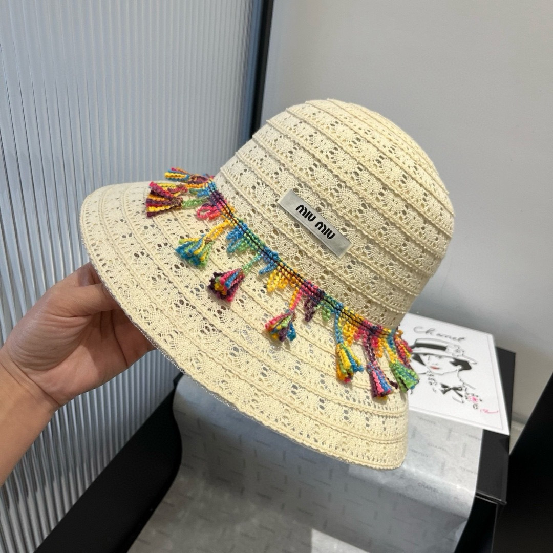 Miu Miu miumiu缪缪蕾丝盆帽，小清新设计，头围57cm