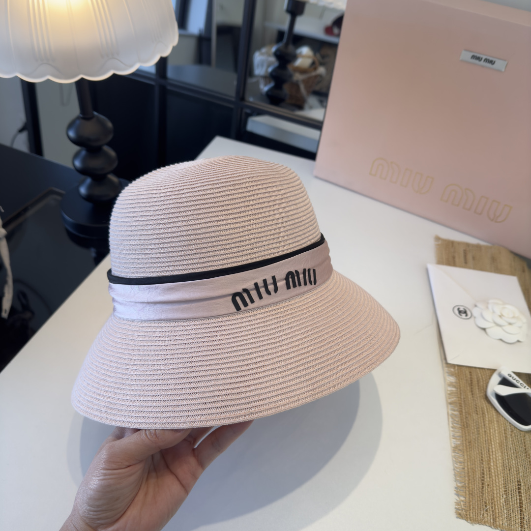 Miu Miu miumiu缪缪新款名媛风蝴蝶结盆帽，简约～