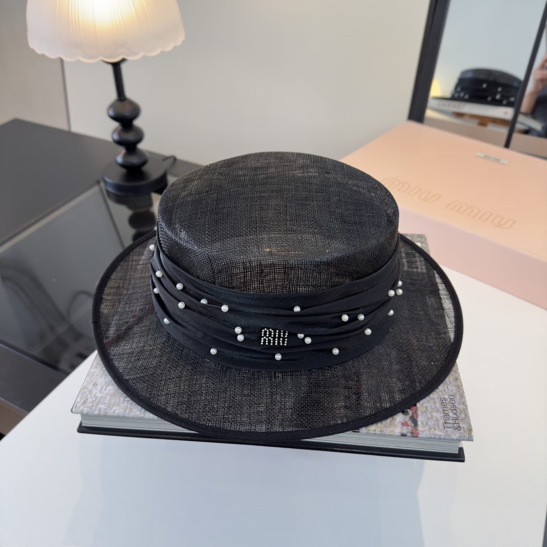 Pmiumiu缪缪新款进口麻纱平顶，头围57cm