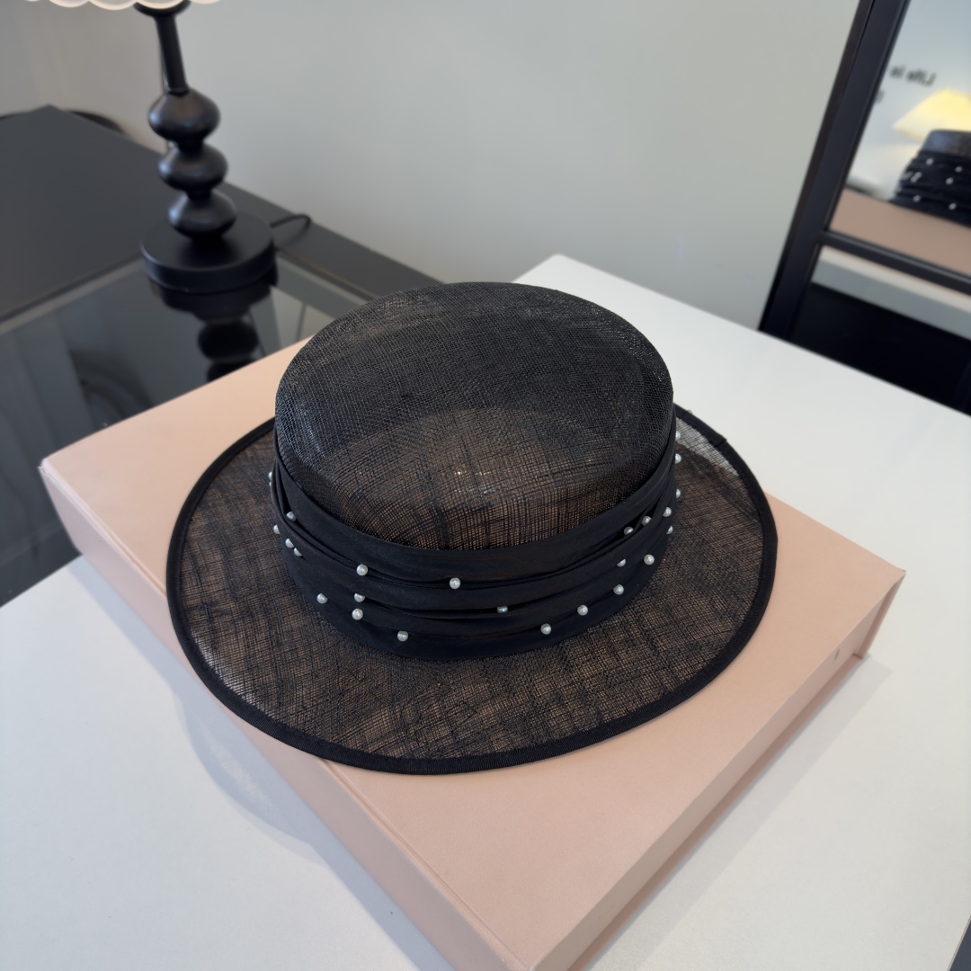 Pmiumiu缪缪新款进口麻纱平顶，头围57cm