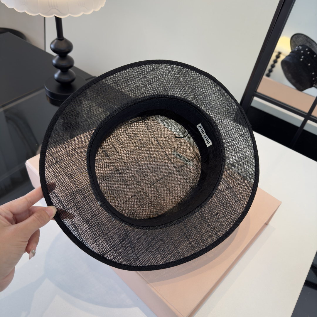 Pmiumiu缪缪新款进口麻纱平顶，头围57cm