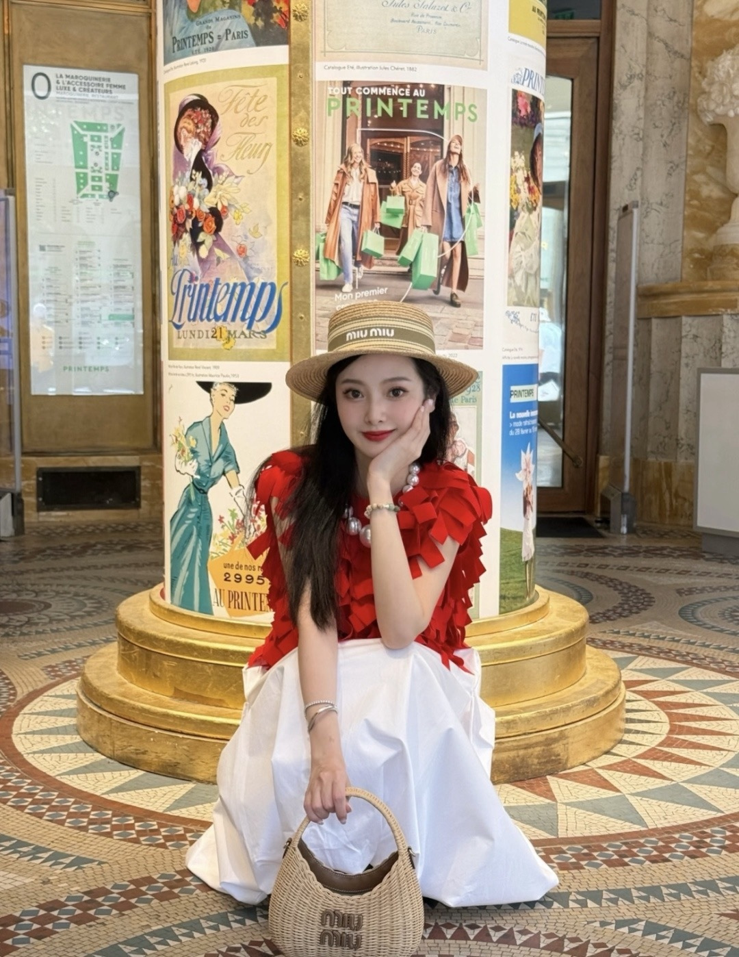 Miu Miu 缪缪miumiu拉菲草平顶帽， 新款，且买且珍惜，卖一个少一个，头围可以调节 细节待上