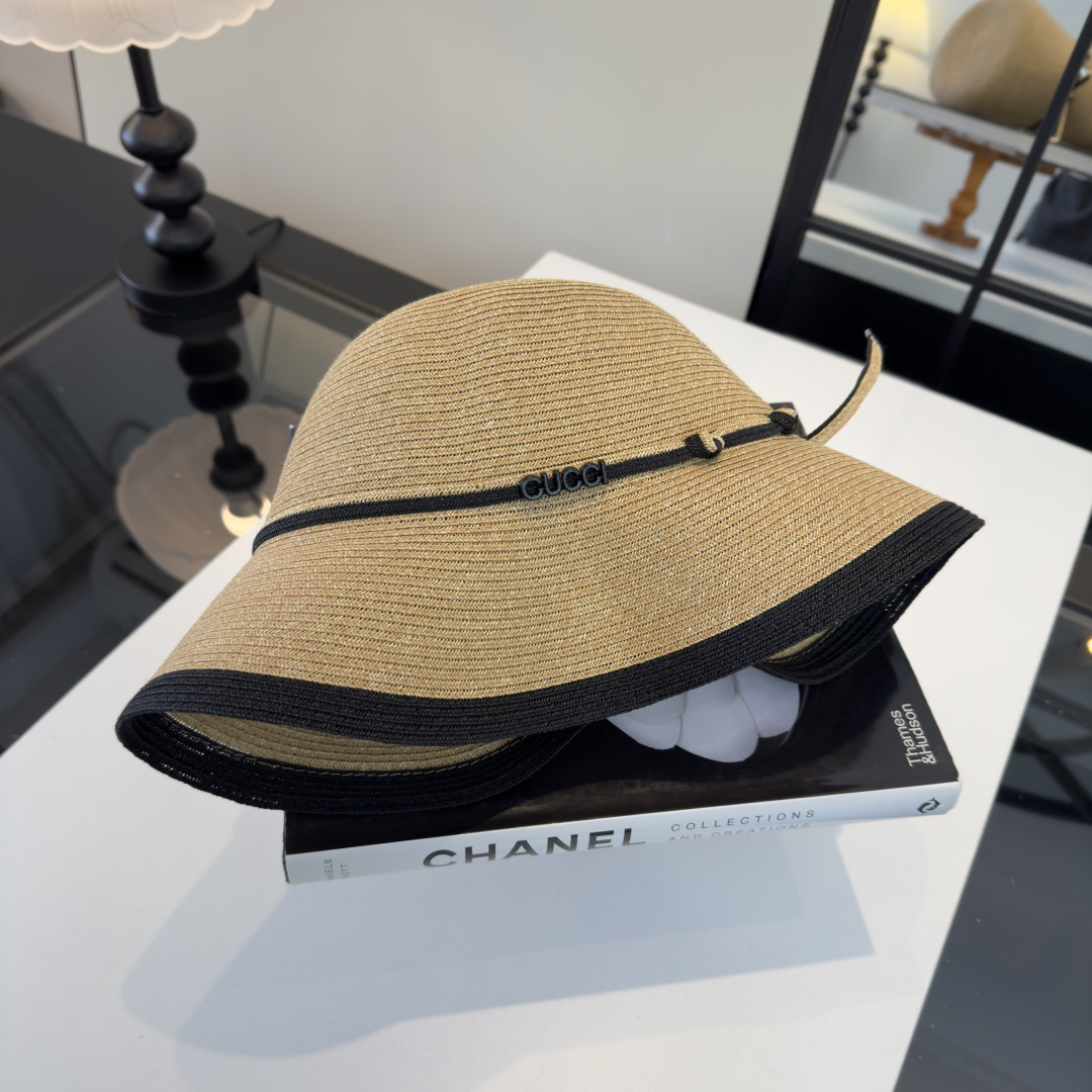 Gucci Gucci古奇新款盆帽草帽，夏日