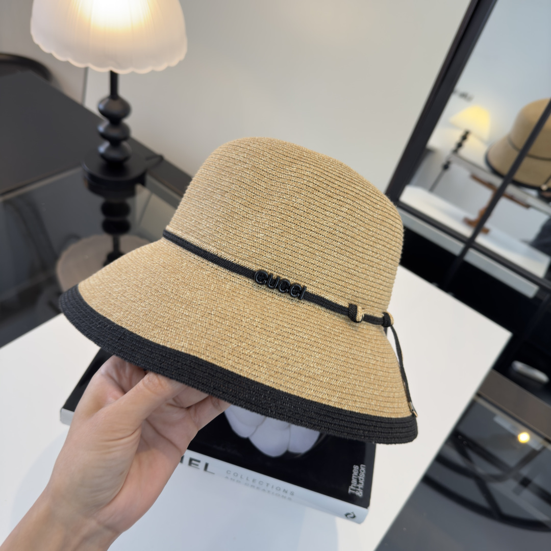 Gucci Gucci古奇新款盆帽草帽，夏日