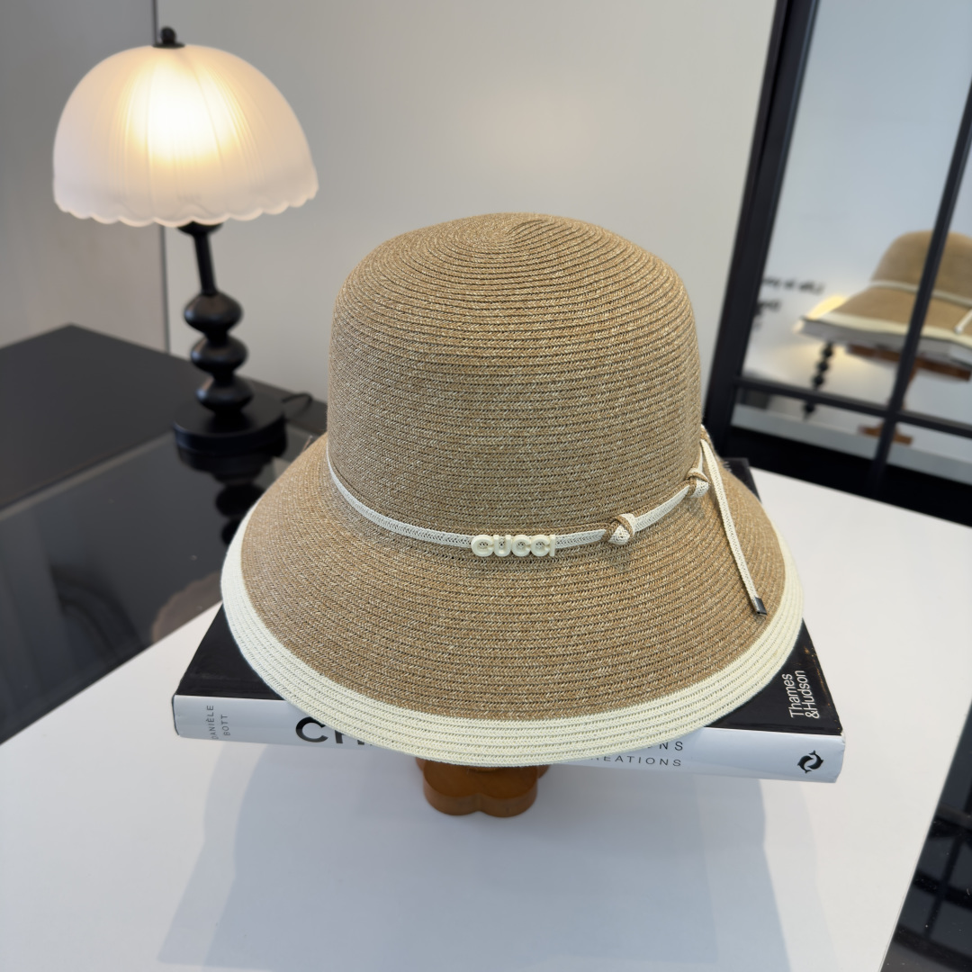 Gucci Gucci古奇新款盆帽草帽，夏日