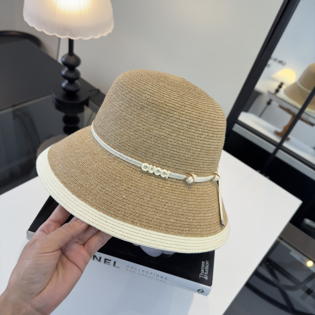 Gucci Gucci古奇新款盆帽草帽，夏日