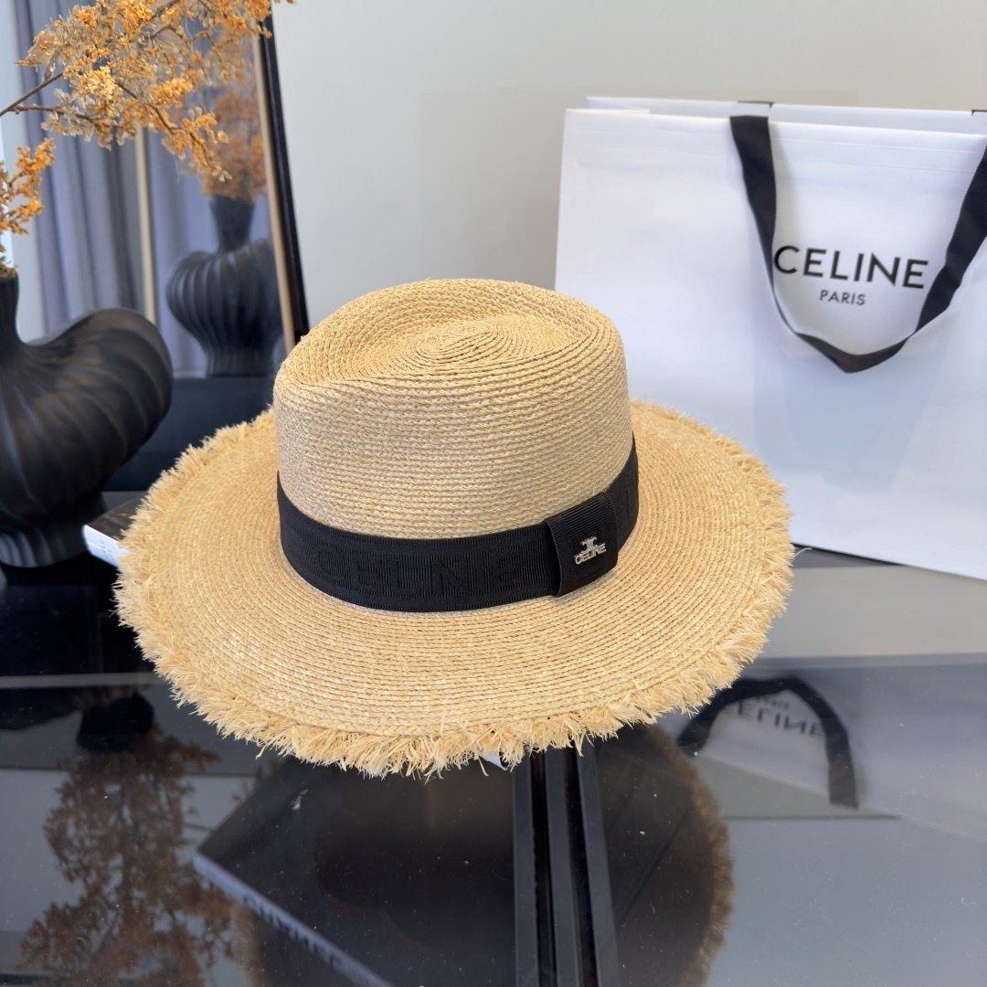 Celine Celine赛琳拉菲草帽，旅游 ，头围57cm