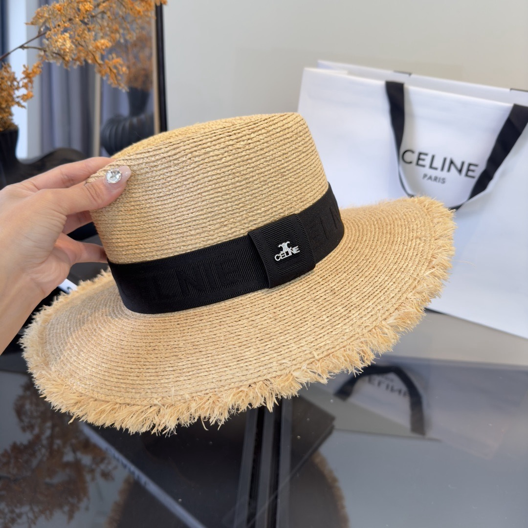 Celine Celine赛琳拉菲草帽，旅游 ，头围57cm