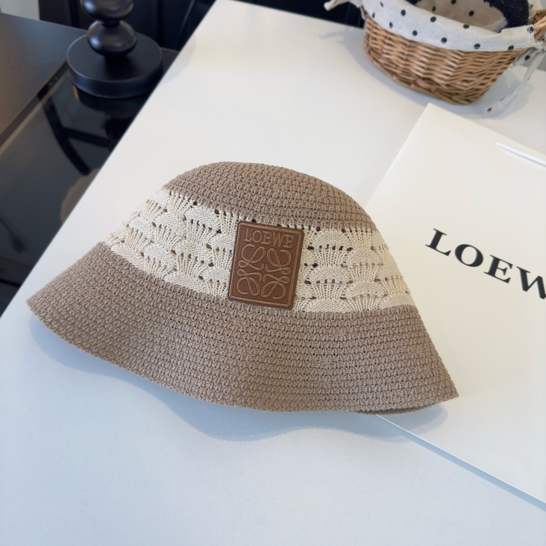 Loewe 罗意威新款针织遮阳渔夫帽，可折叠，头围57cm