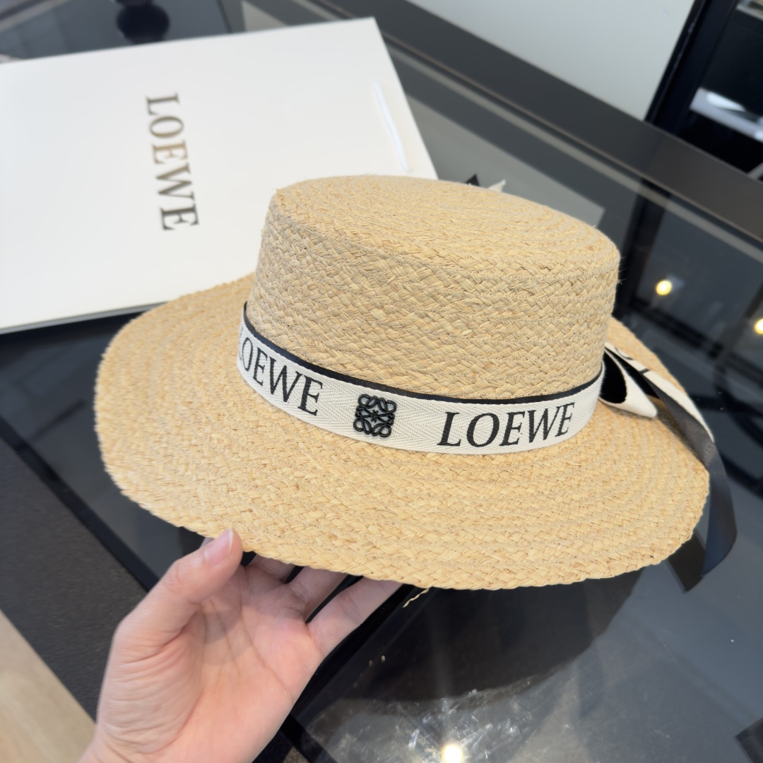 Loewe 罗意威新款平顶礼帽，夏日货 ，出游 ，头围57cm