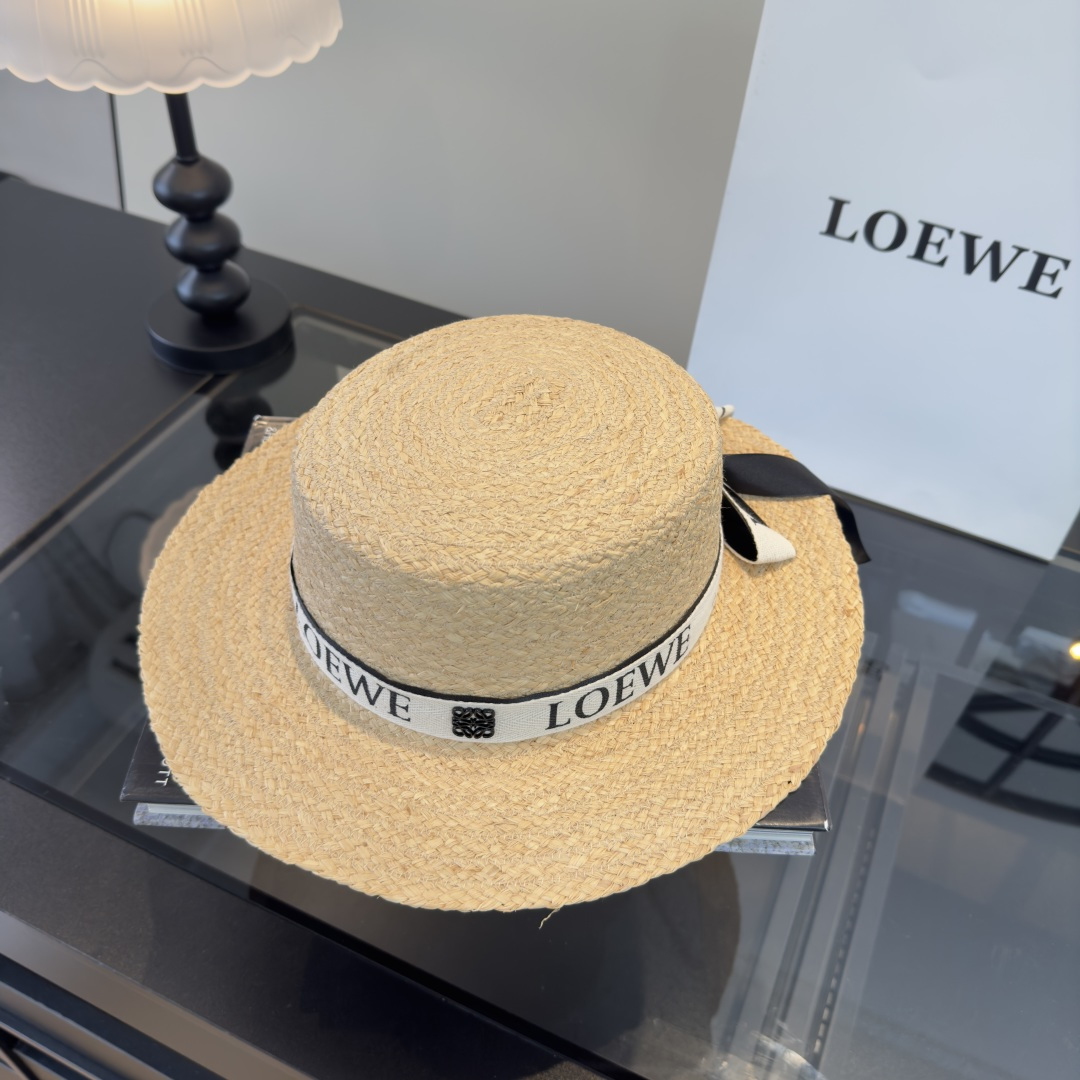 Loewe 罗意威新款平顶礼帽，夏日货 ，出游 ，头围57cm