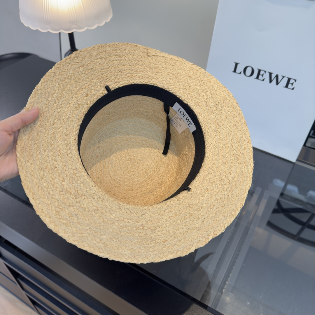 Loewe 罗意威新款平顶礼帽，夏日货 ，出游 ，头围57cm