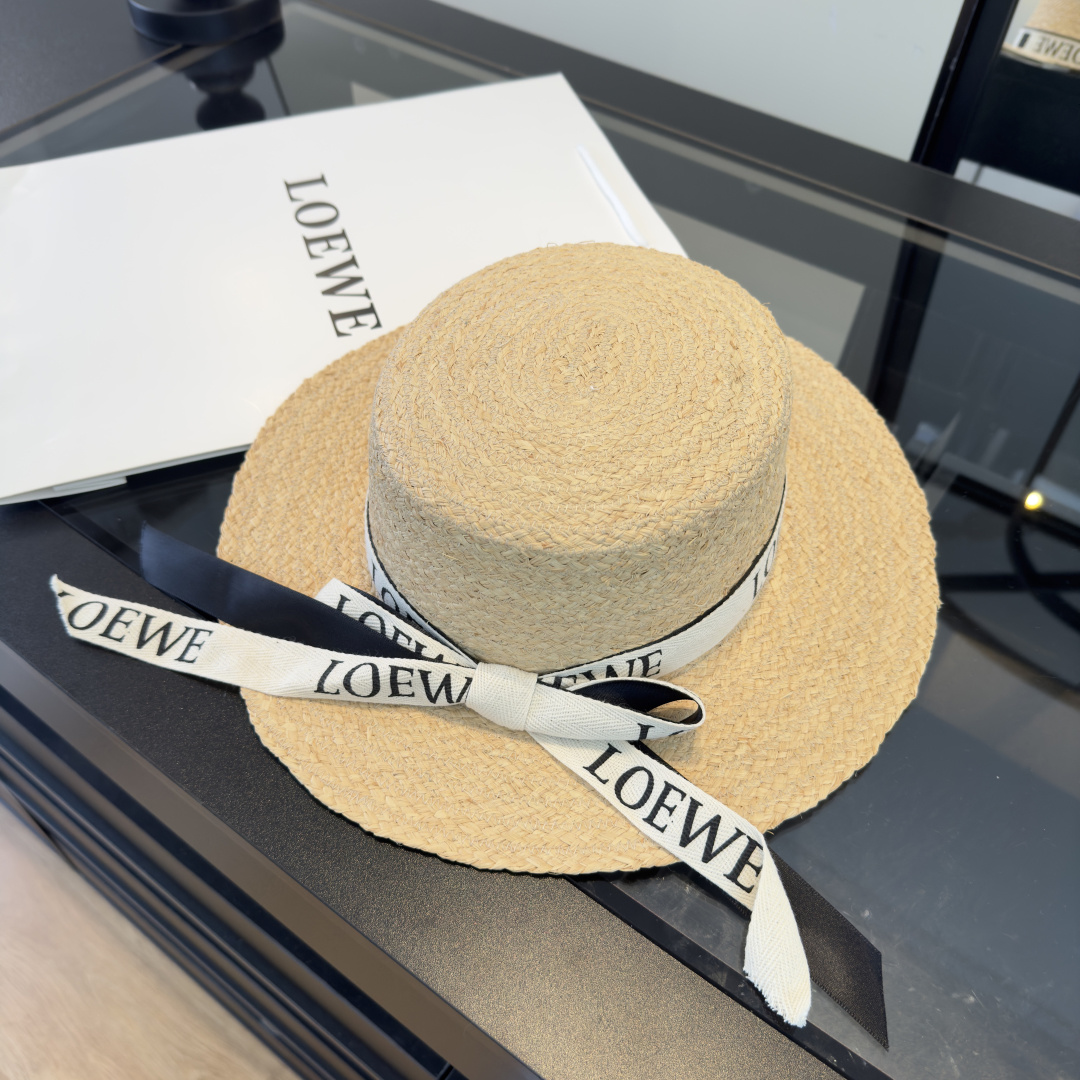 Loewe 罗意威新款平顶礼帽，夏日货 ，出游 ，头围57cm