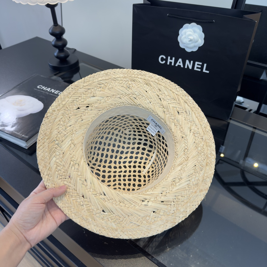 Chanel Chanel香奈儿新款平顶草帽，夏季出游沙滩
