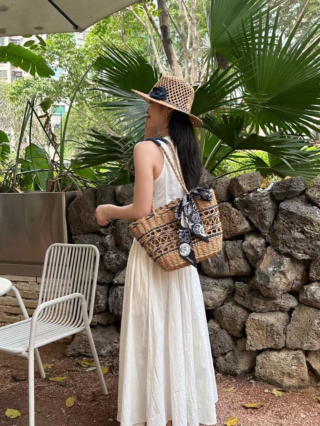 Chanel Chanel香奈儿新款平顶草帽，夏季出游沙滩