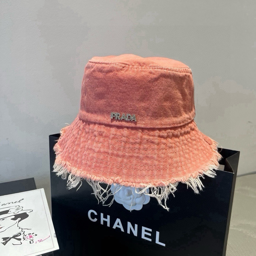 Prada 普拉达新款牛仔渔夫帽，头围57cm