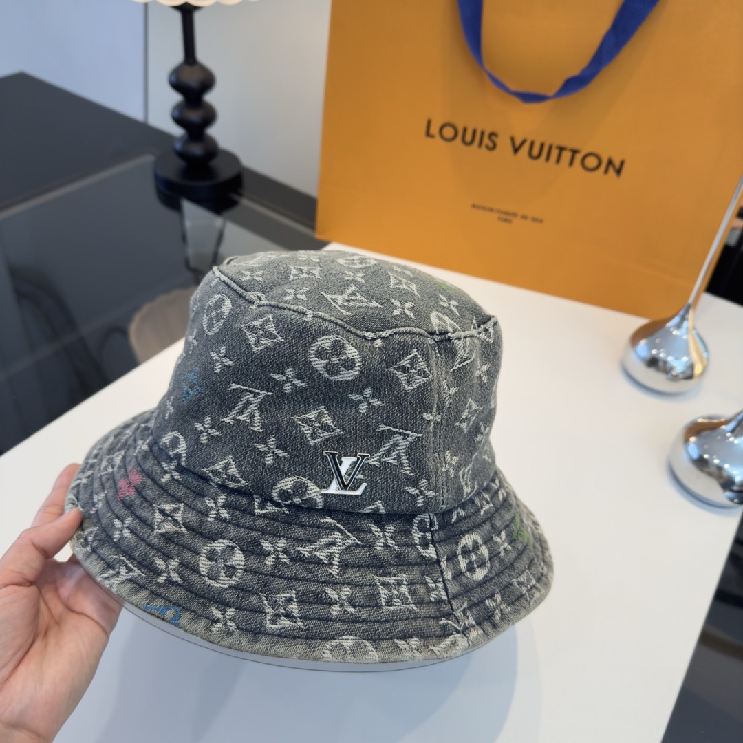 LV Graffiti Monogram Denim Bucket Hat