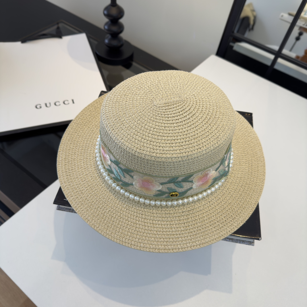 PGucci古奇新款平顶礼帽，头围57cm