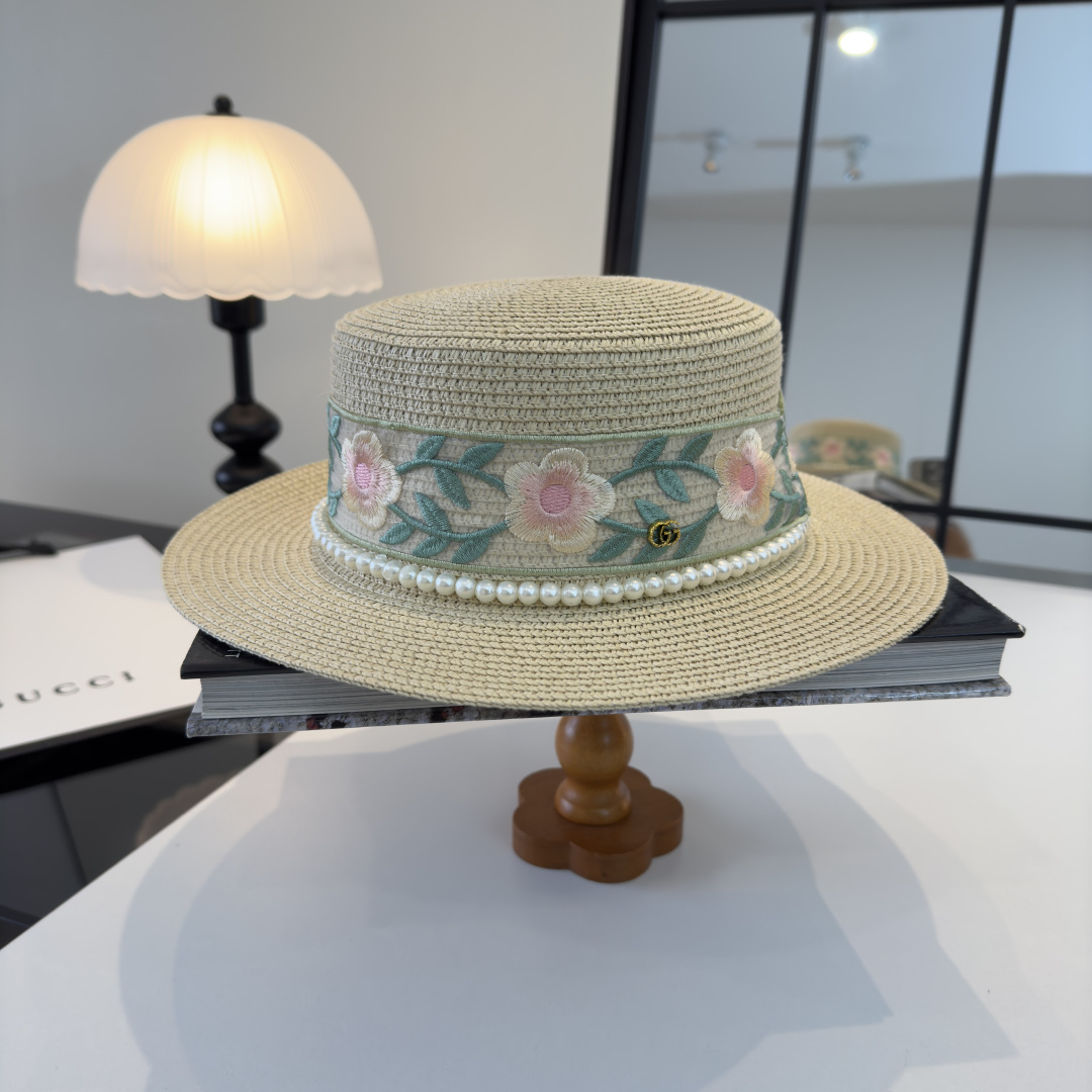 PGucci古奇新款平顶礼帽，头围57cm