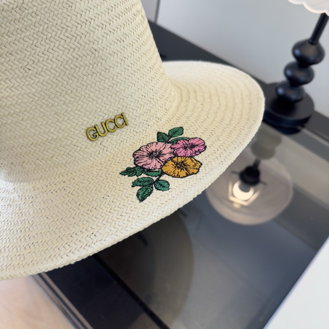 Gucci Gucci古奇新款礼帽，进口台湾PP草，头围57cm