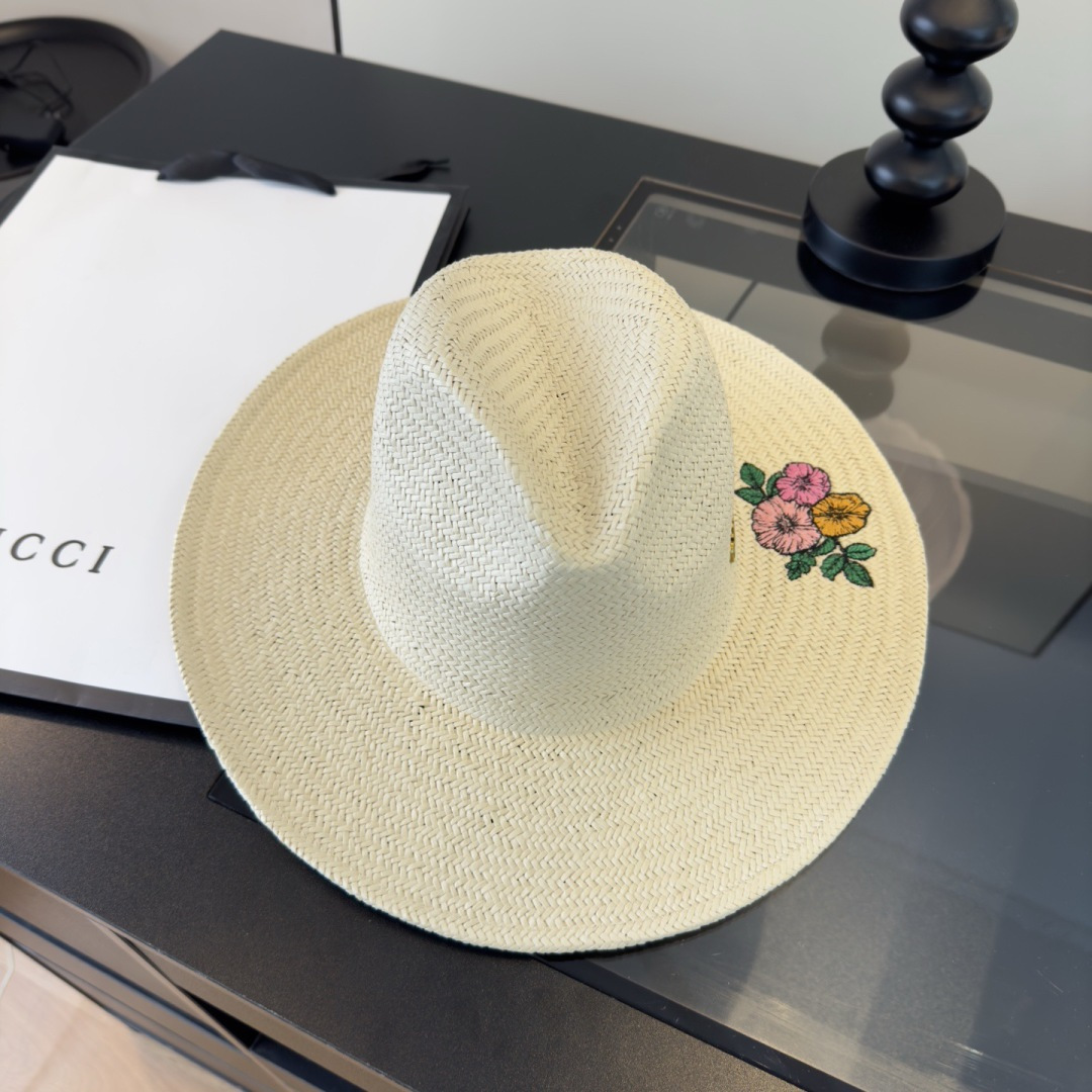 Gucci Gucci古奇新款礼帽，进口台湾PP草，头围57cm