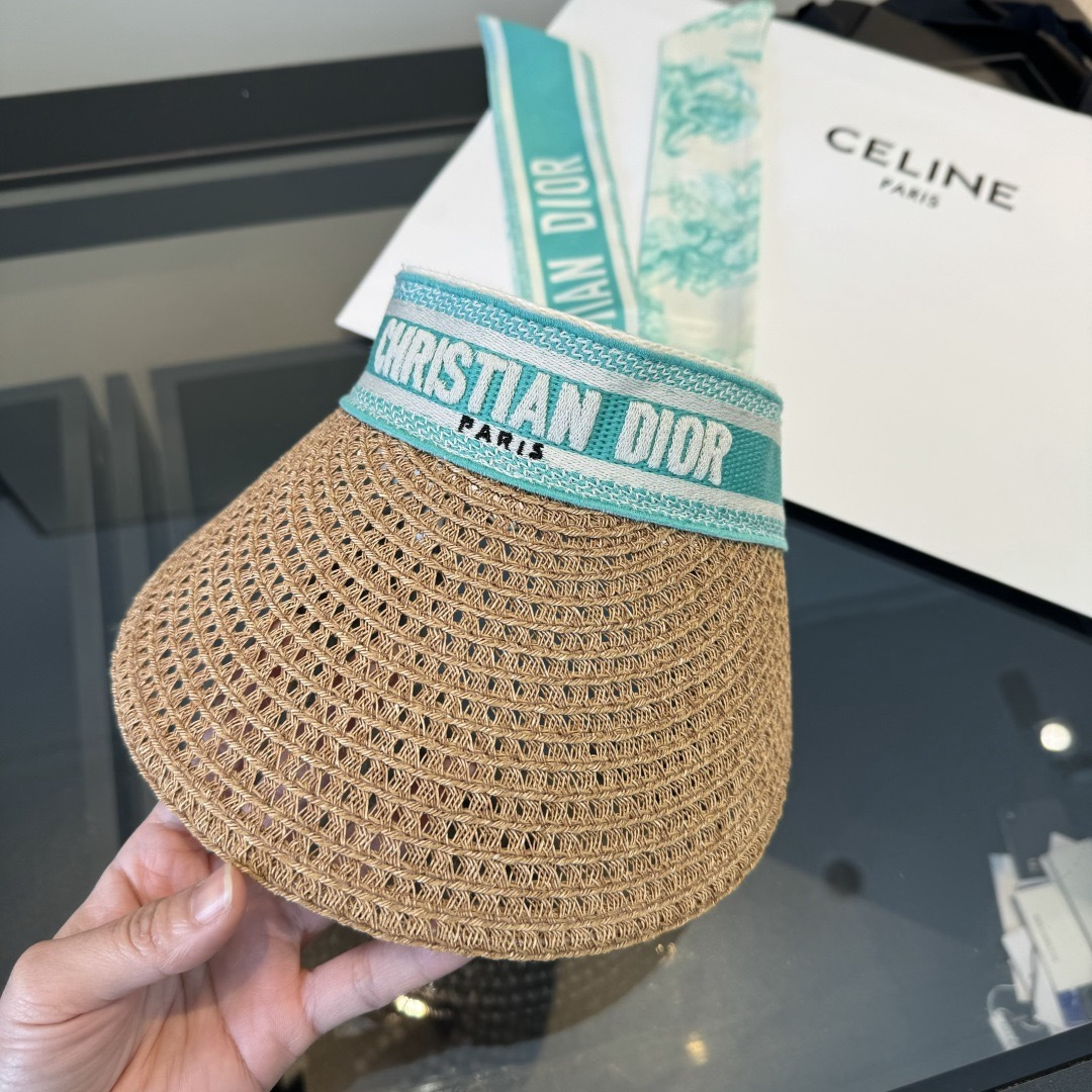 Dior 高颜值女孩 DIOR夏日新款丝巾遮阳帽